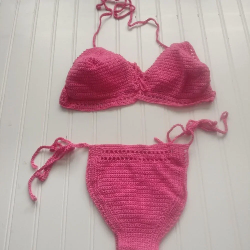 Crochet Stitches S to M /BIKINI / Bubble Gum Pink